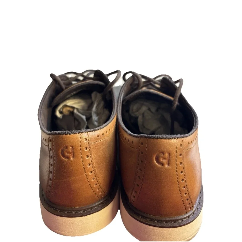 Cole Haan Mens Grand‎ Series Tan Leather Wingtip Oxford Shoes C34120 Size 11M